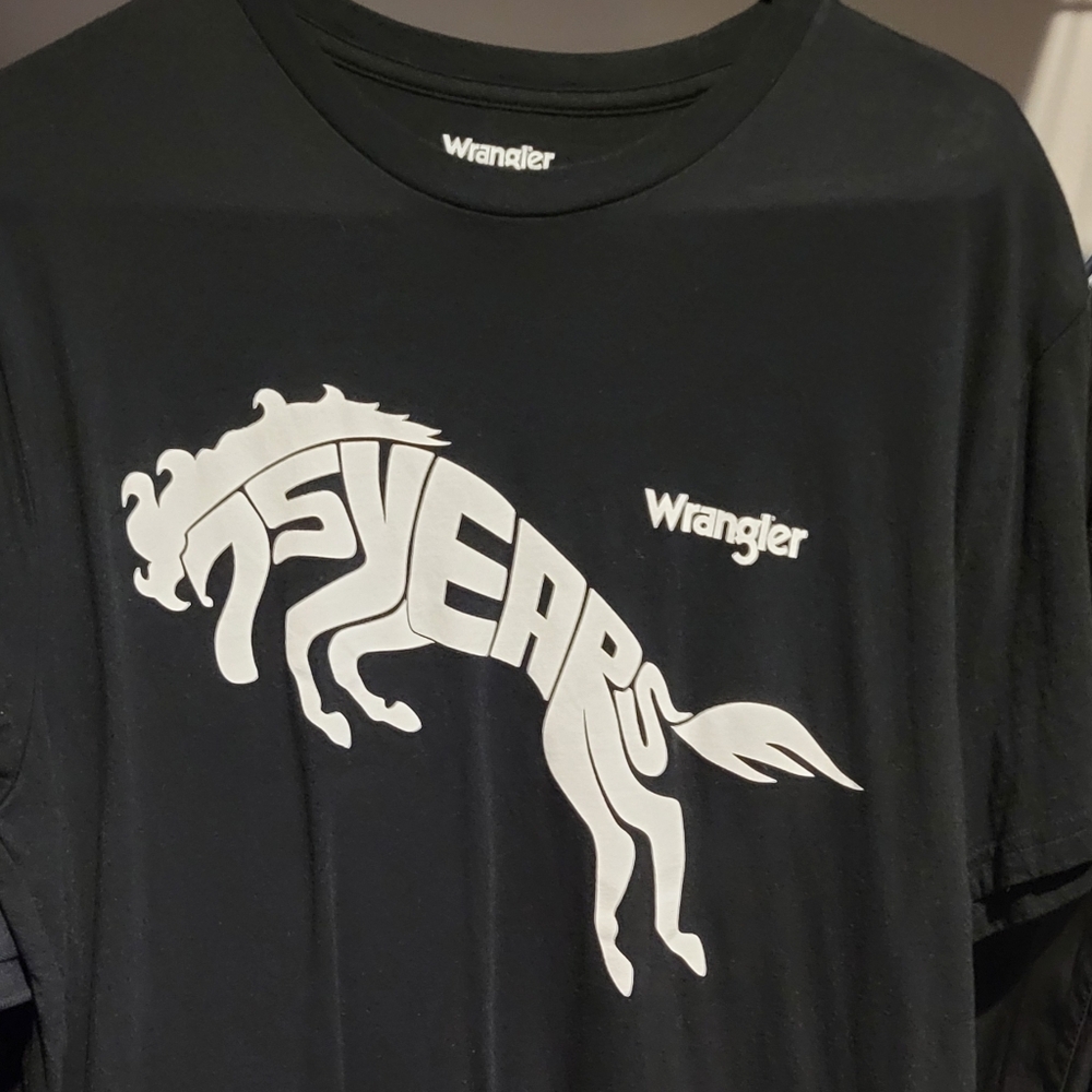 Wrangler Black Tee with White Graphic